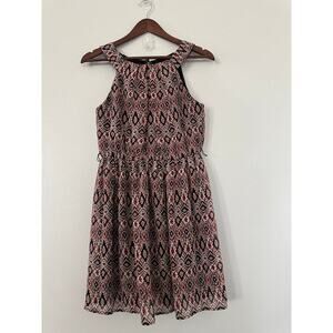 By & By Abstract Print Sleeveless Strap Dress sz Medium